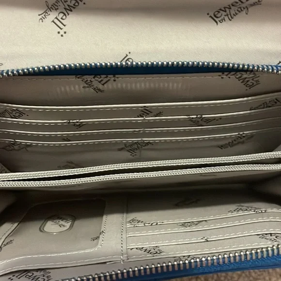 *3 for $30* Vintage Blue Faux Leather Crossbody Wallet Purse - Picture 2 of 5